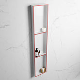 MONDIAZ EASY Nis 149,5x29,5cm in solid surface kleur Fire | Talc. 3 vakken  geschikt voor in- of opbouw